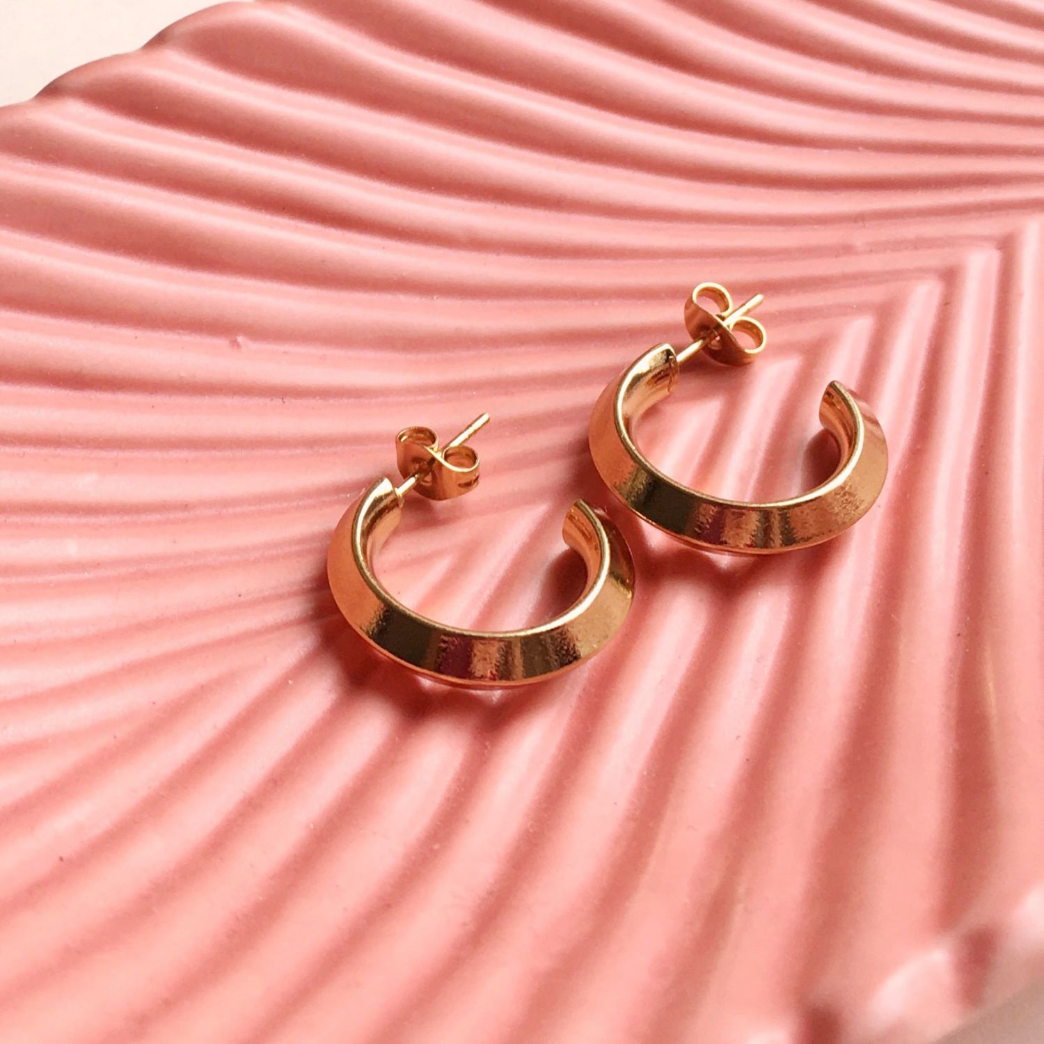925 Silver Yellow Gold Plated Beautiful Hoop Design Studs Earring jewelry